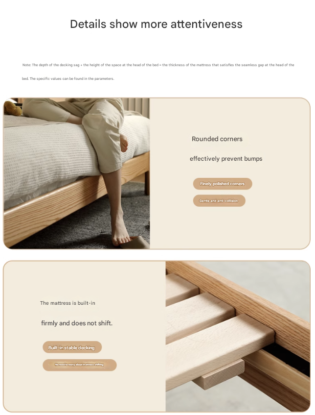 Oak Solid Wood Soft Light With Bookshelf Bed