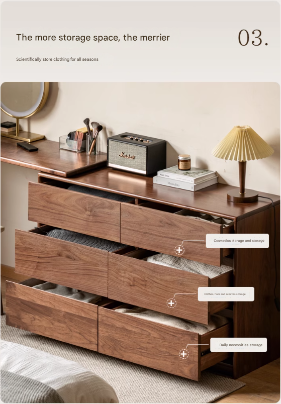 Black Walnut Solid Wood Leather Bed Bedroom Black Walnut Furniture Combination set