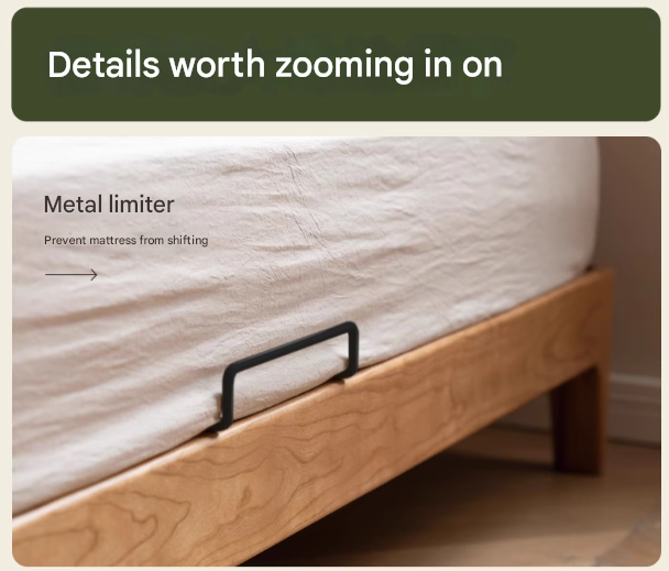 Cherry Solid Wood Technology Fabric Soft modern Bed