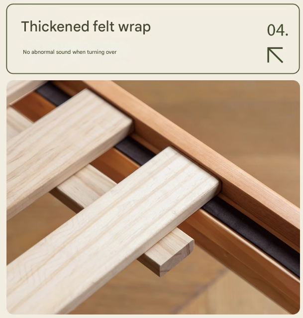 Cherry Solid Wood Technology Fabric Soft modern Bed