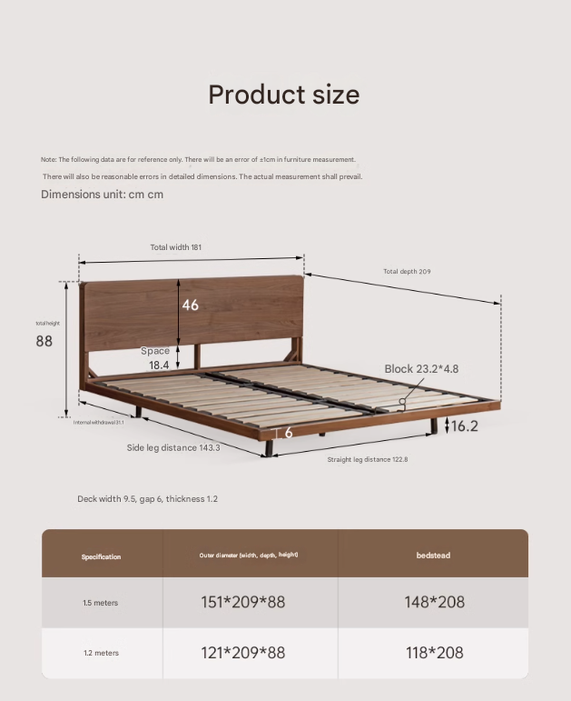 Black walnut, Oak solid wood suspended bed
