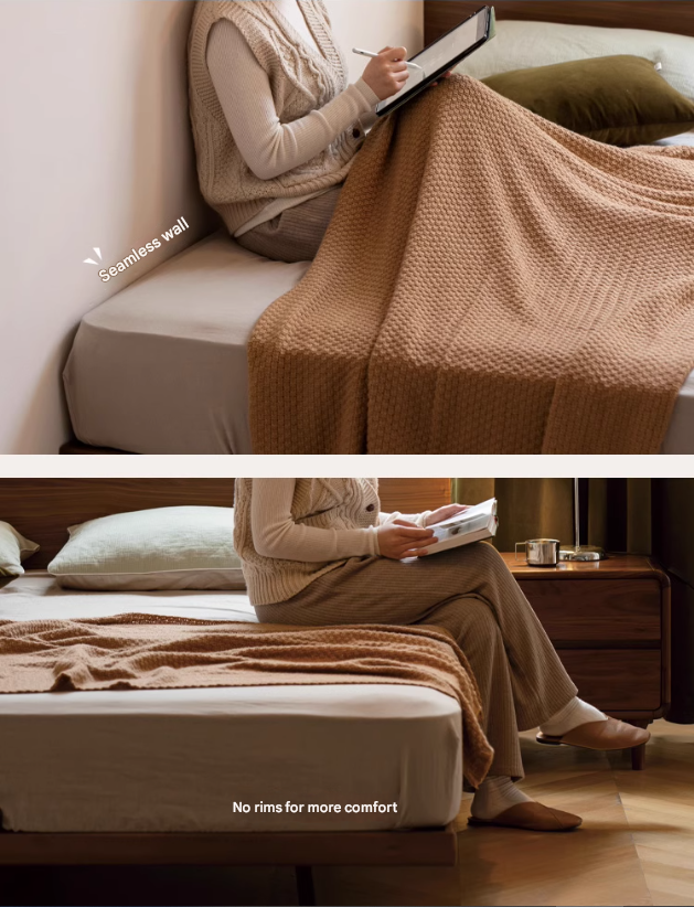 Black Walnut, Oak Solid Wood Suspended Bed