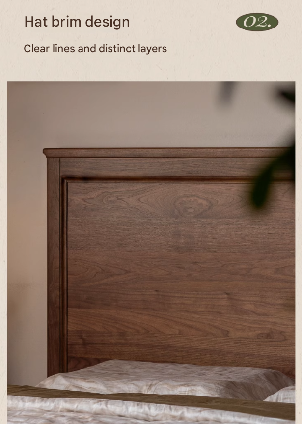 Black walnut solid wood American retro bed