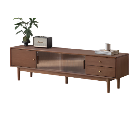 Black Walnut, Teak solid wood TV Cabinet.