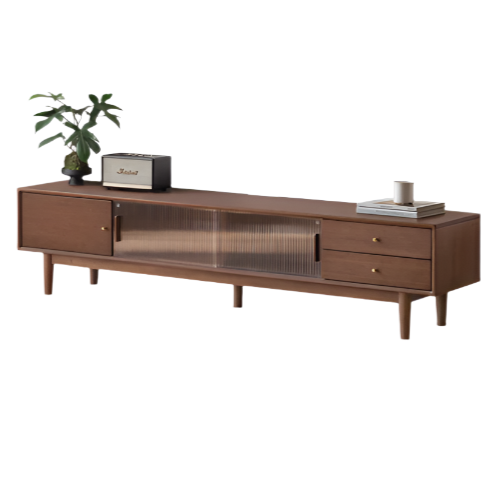 Black Walnut, Teak solid wood TV Cabinet.