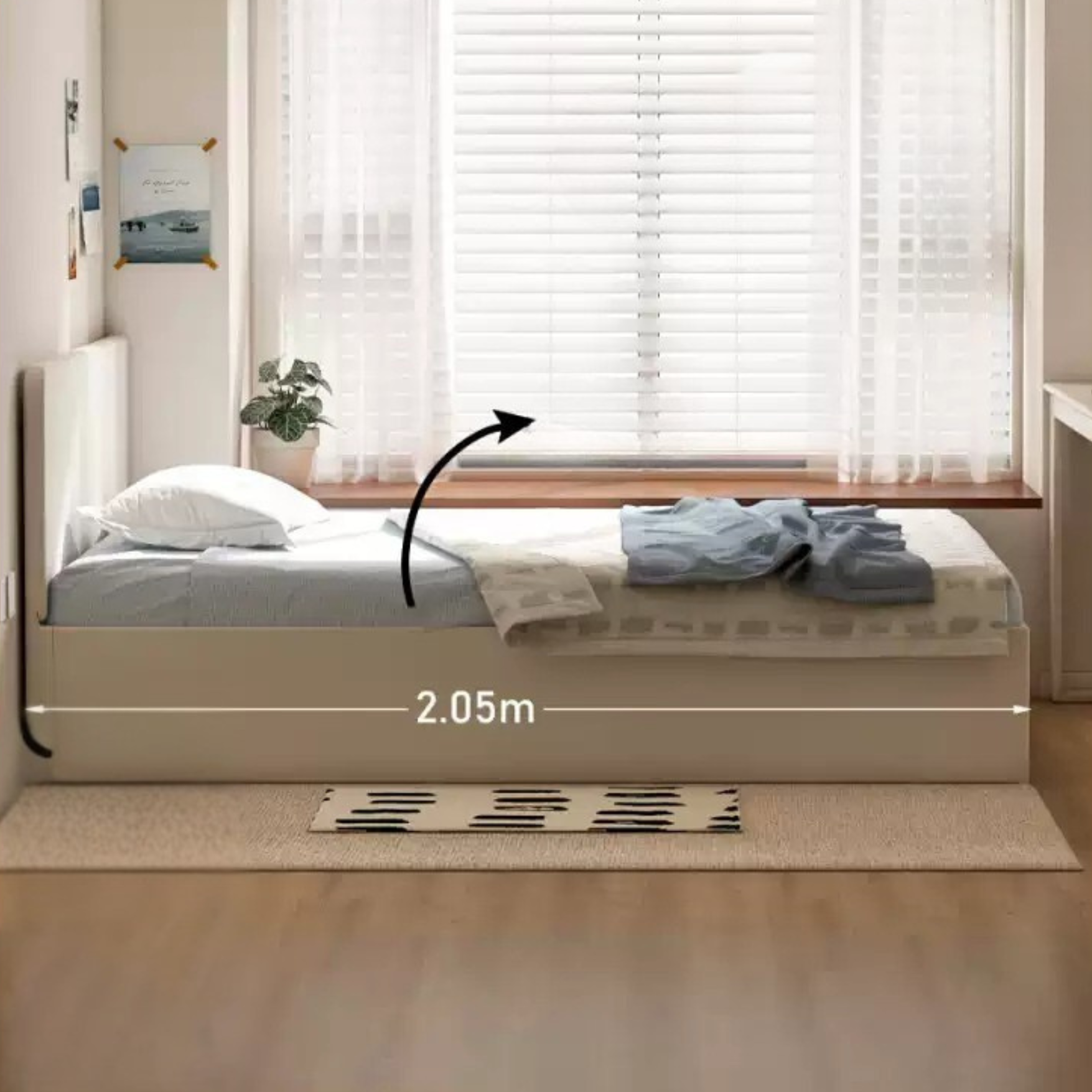 Poplar solid wood white open box bed