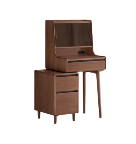 Black Walnut Solid Wood Lighted Dressing Table