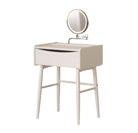 Solid Rubberwood Small White Vanity Table.