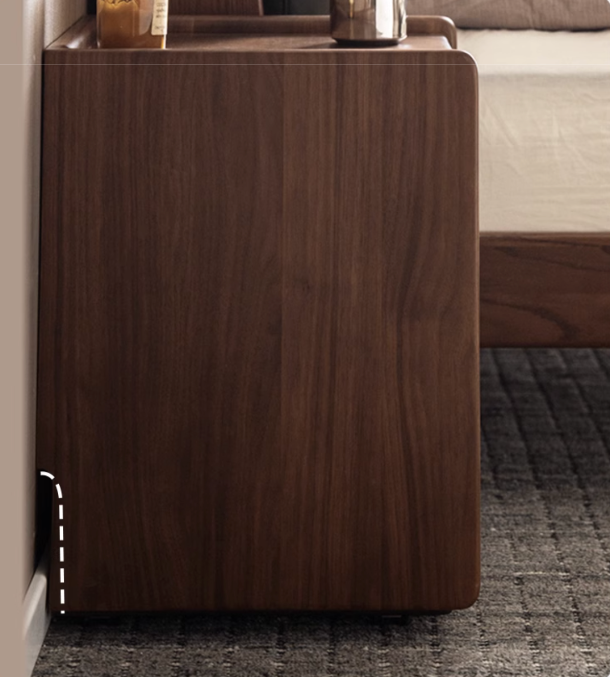 Black Walnut, Cherry, Ash, Sandalwood, Tulipwood Solid Wood Nightstand