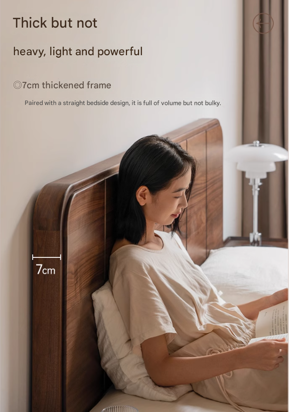 Black Walnut Solid Wood Bed New Chinese Retro