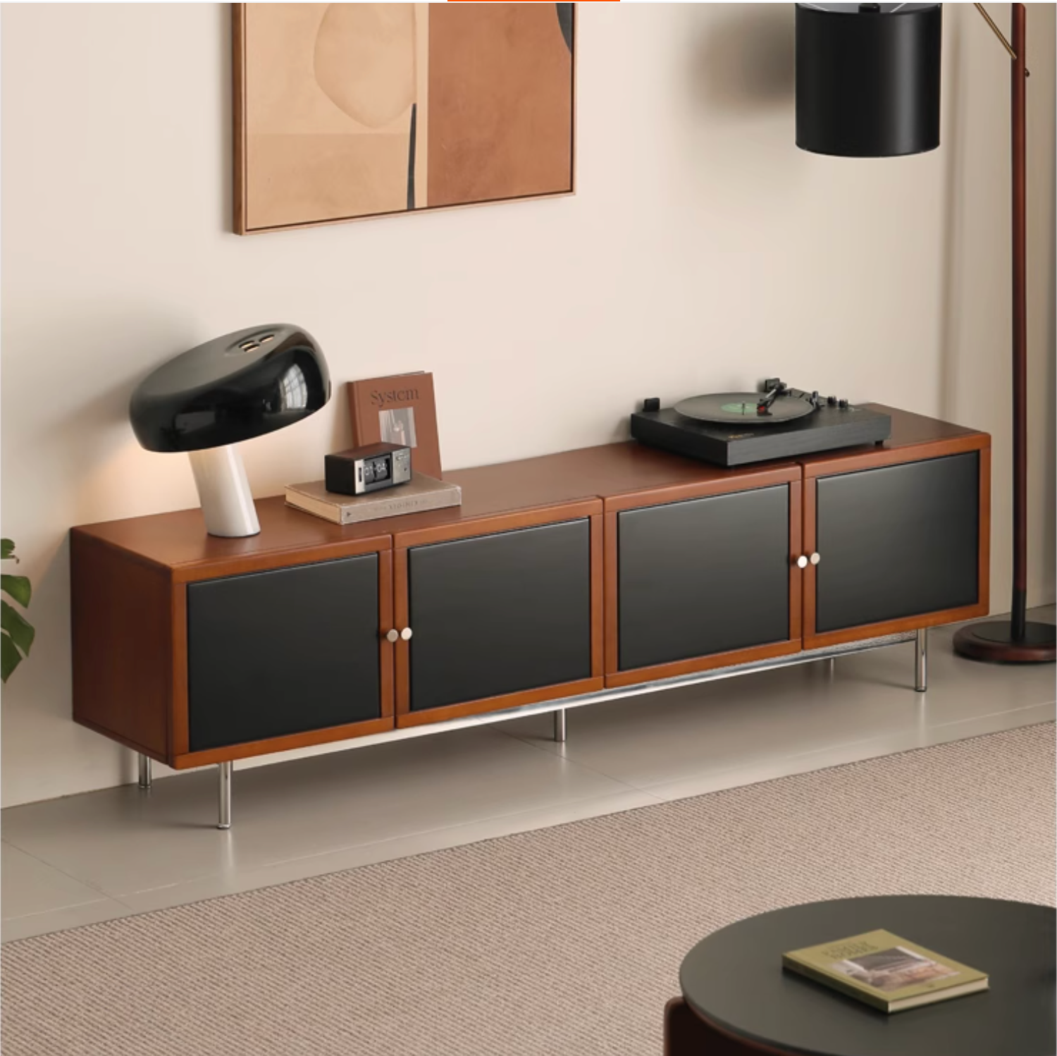 Poplar Solid Wood Bauhaus TV Stand.