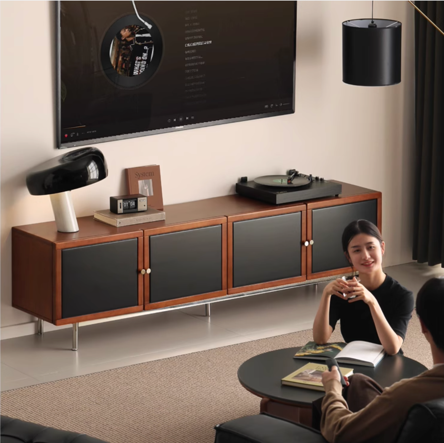 Poplar Solid Wood Bauhaus TV Stand.