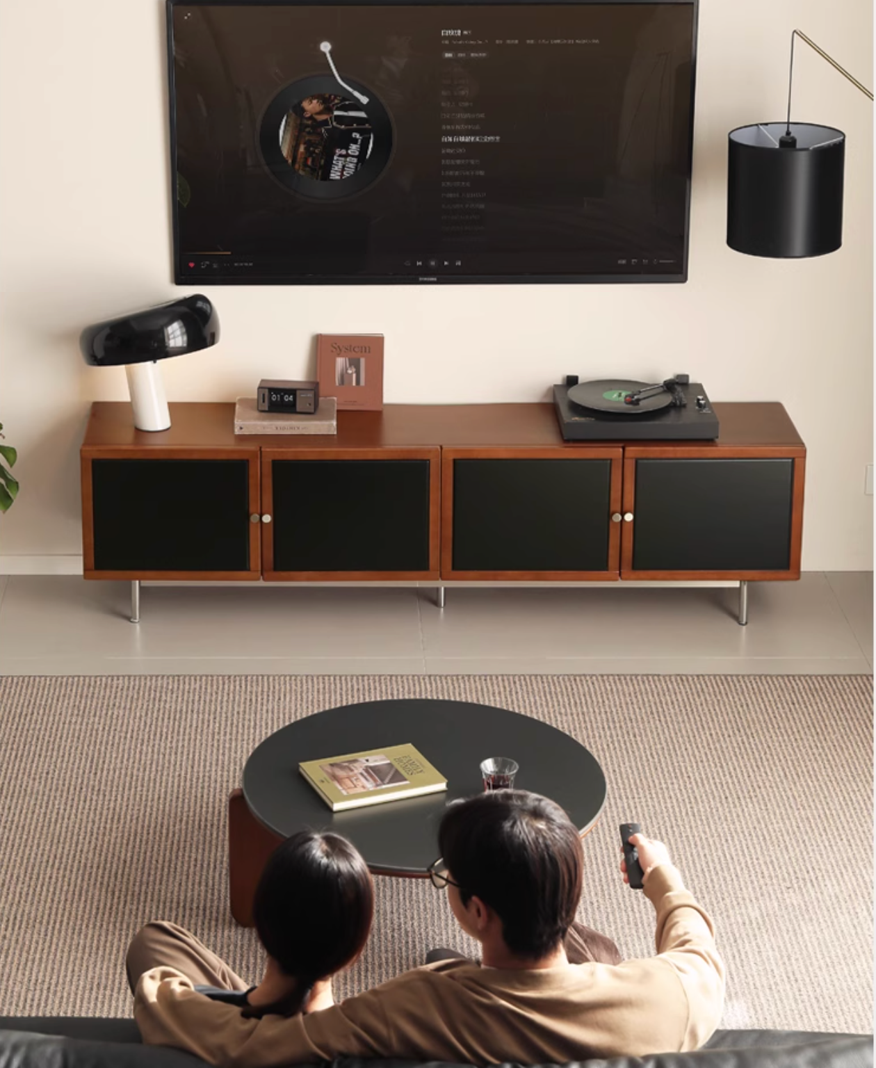 Poplar Solid Wood Bauhaus TV Stand.