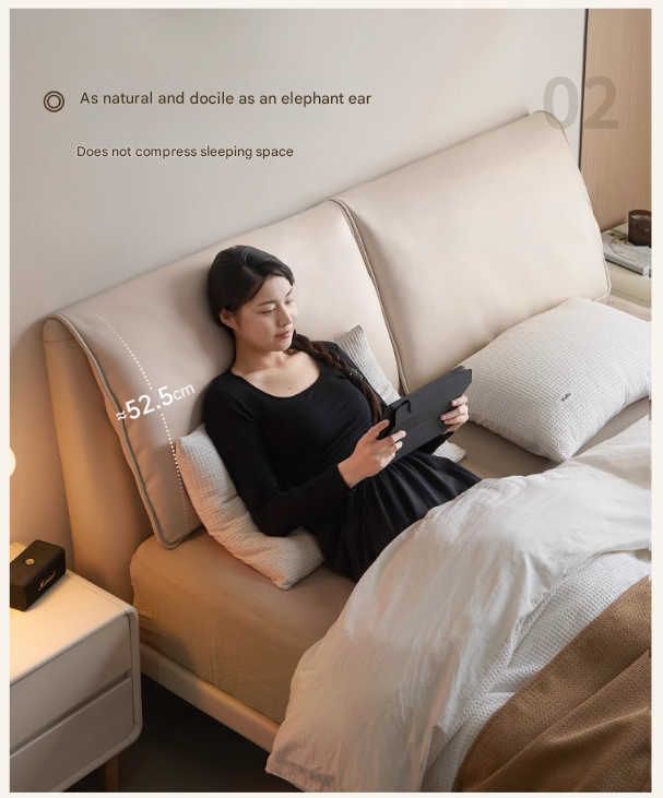 Suspension Technology Fabric Bed,Leather Bed with Light