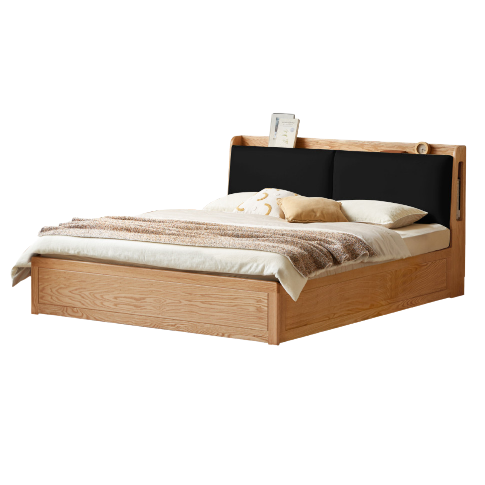 Oak Solid Wood Box Bed Storage Technology Cloth