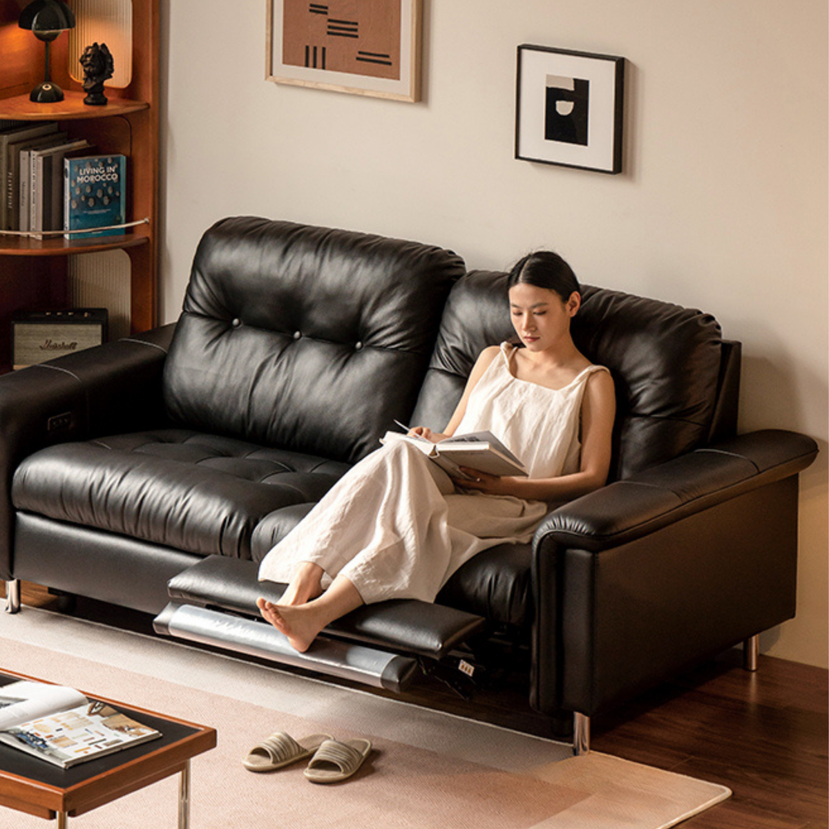 Genuine Leather Zero-Wall Power Recliner Sofa