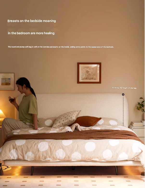 Fabric Soft Luminous White Suspension Imitation Lamb Fleece Bed