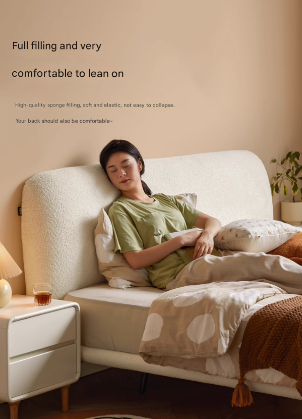 Fabric Soft Luminous White Suspension Imitation Lamb Fleece Bed