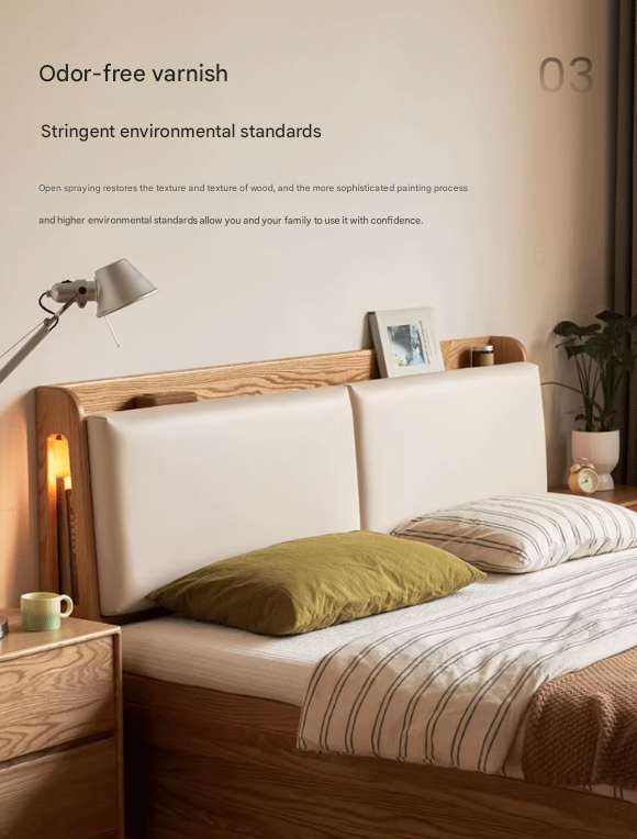 Oak Solid Wood Box Bed Storage Technology Cloth