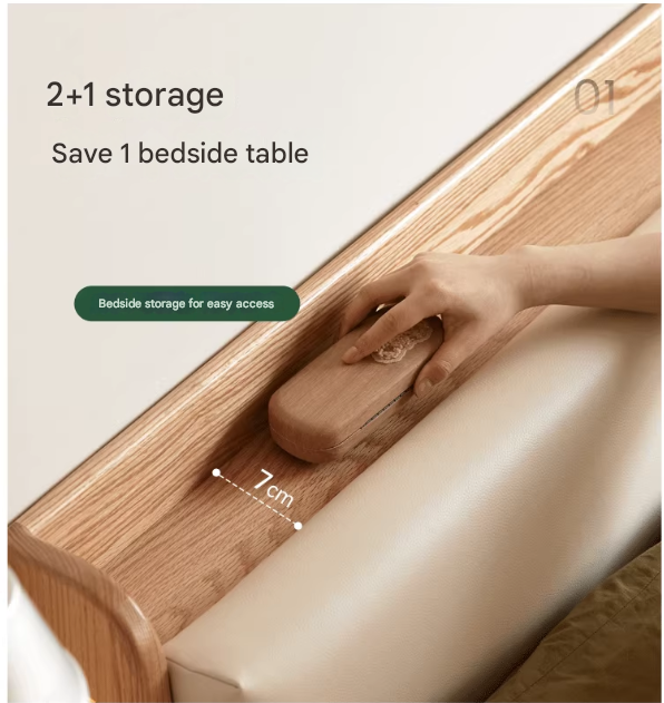 Oak Solid Wood Box Bed Storage Technology Cloth