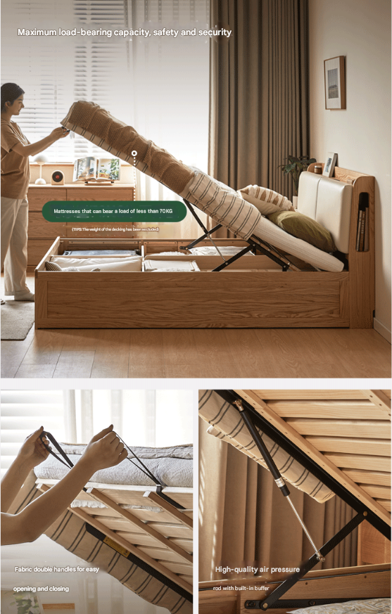 Oak Solid Wood Box Bed Storage Technology Cloth