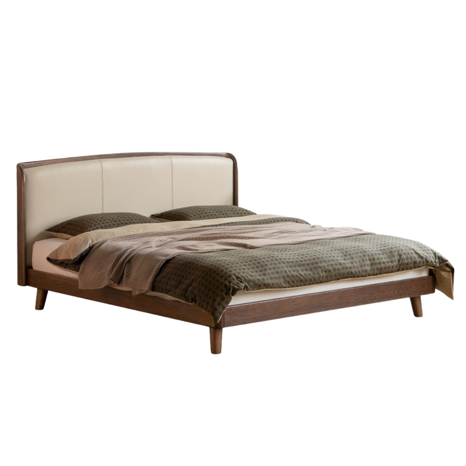 Sandalwood , Black Walnut, Oak Solid Wood First Layer Yellow Cowhide Leather,Technical Cloth