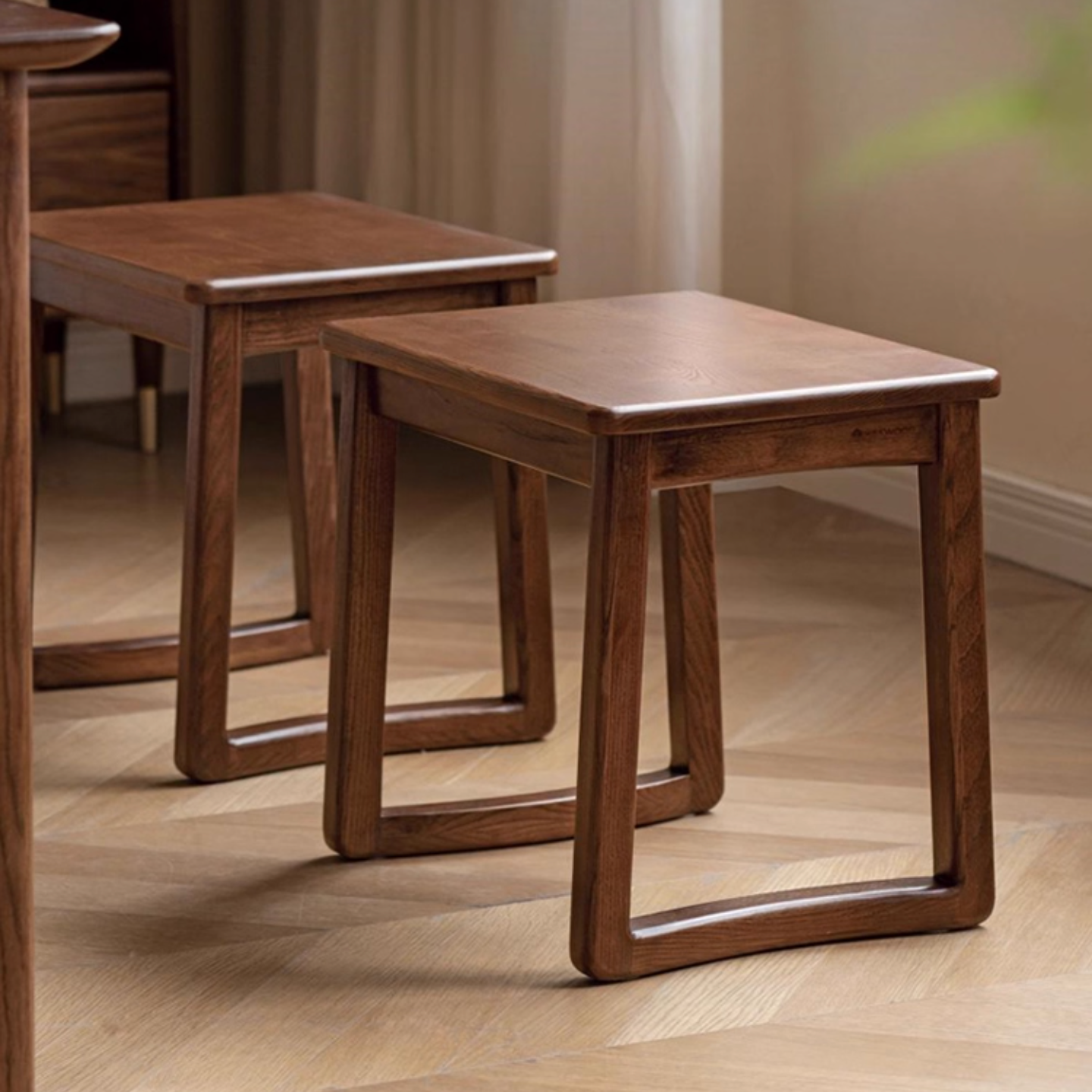 Ash, Oak Solid Wood Modern and Simple Style Tea Stool