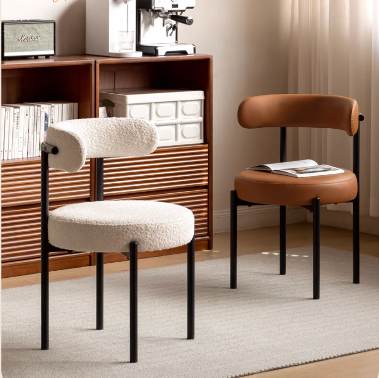 Fabric, Leather Bauhaus Style Chair