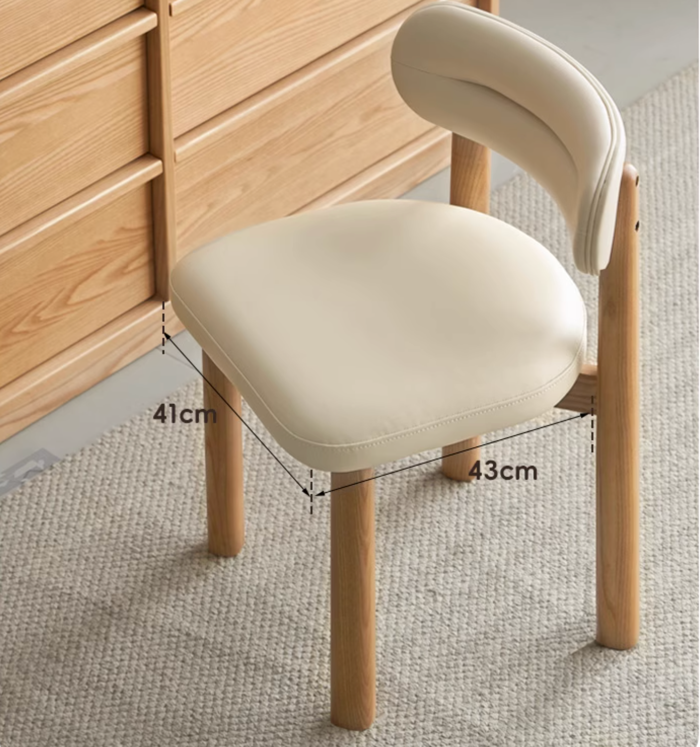 Ash Solid Wood Modern Style Makeup Chair