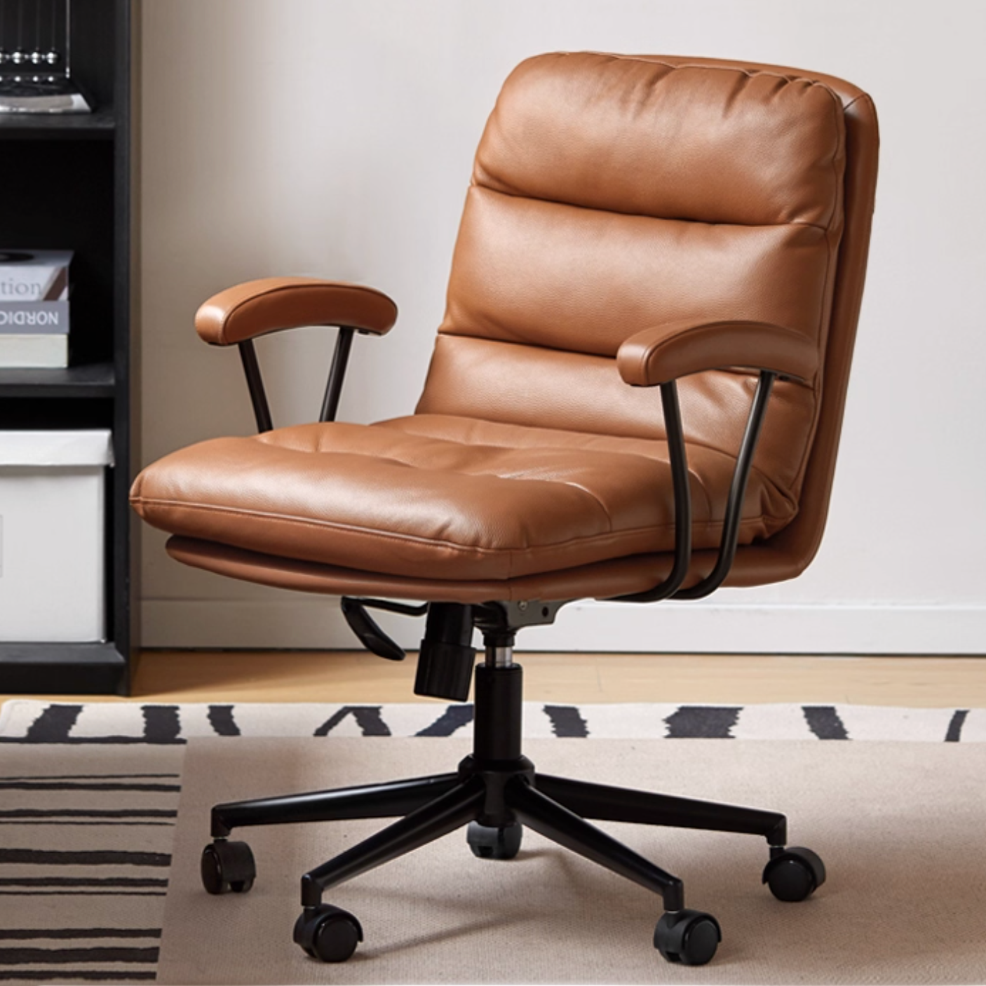 Leather Soft Rotating Office Armchair