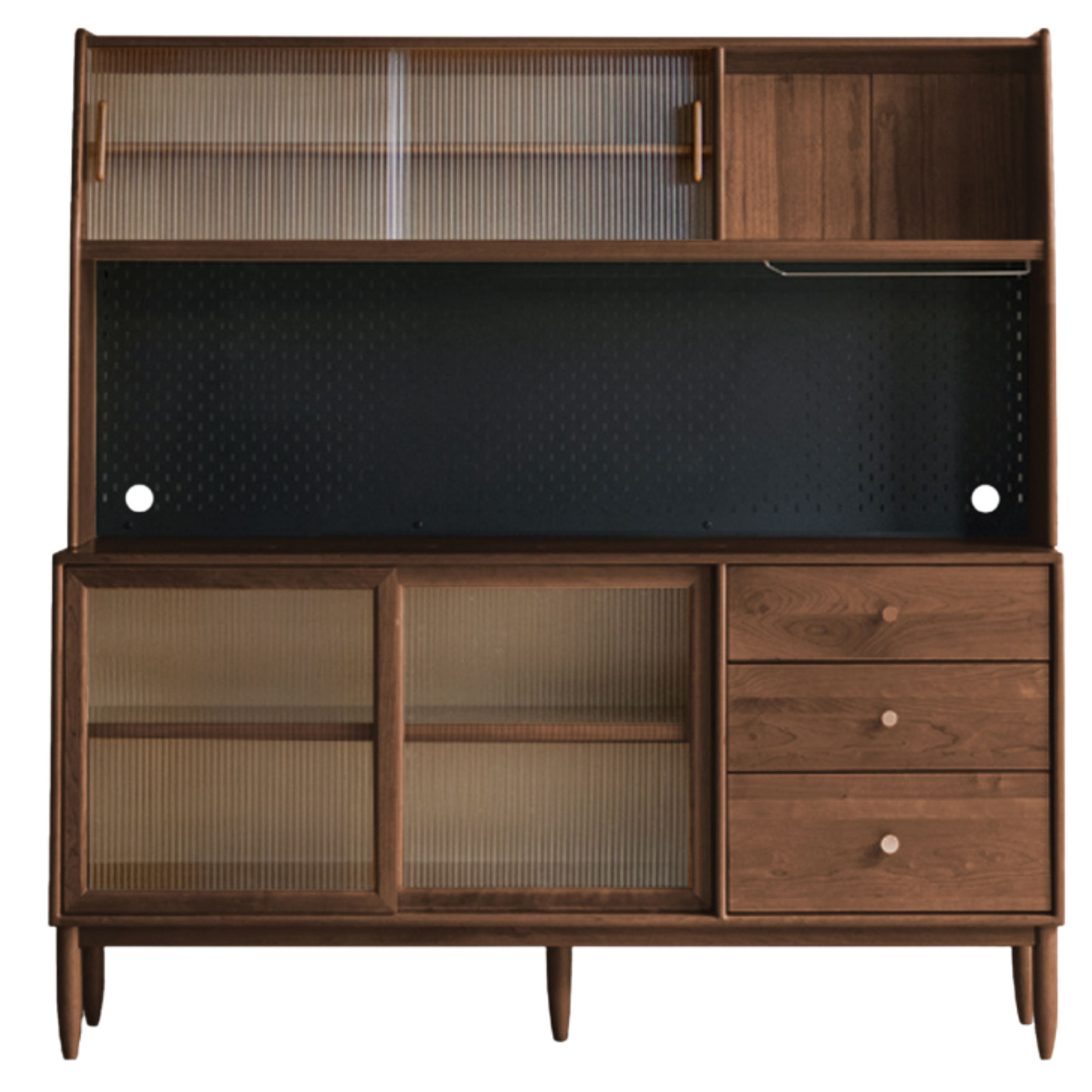 Black Walnut Sideboard Integrated High Cabinet Glass