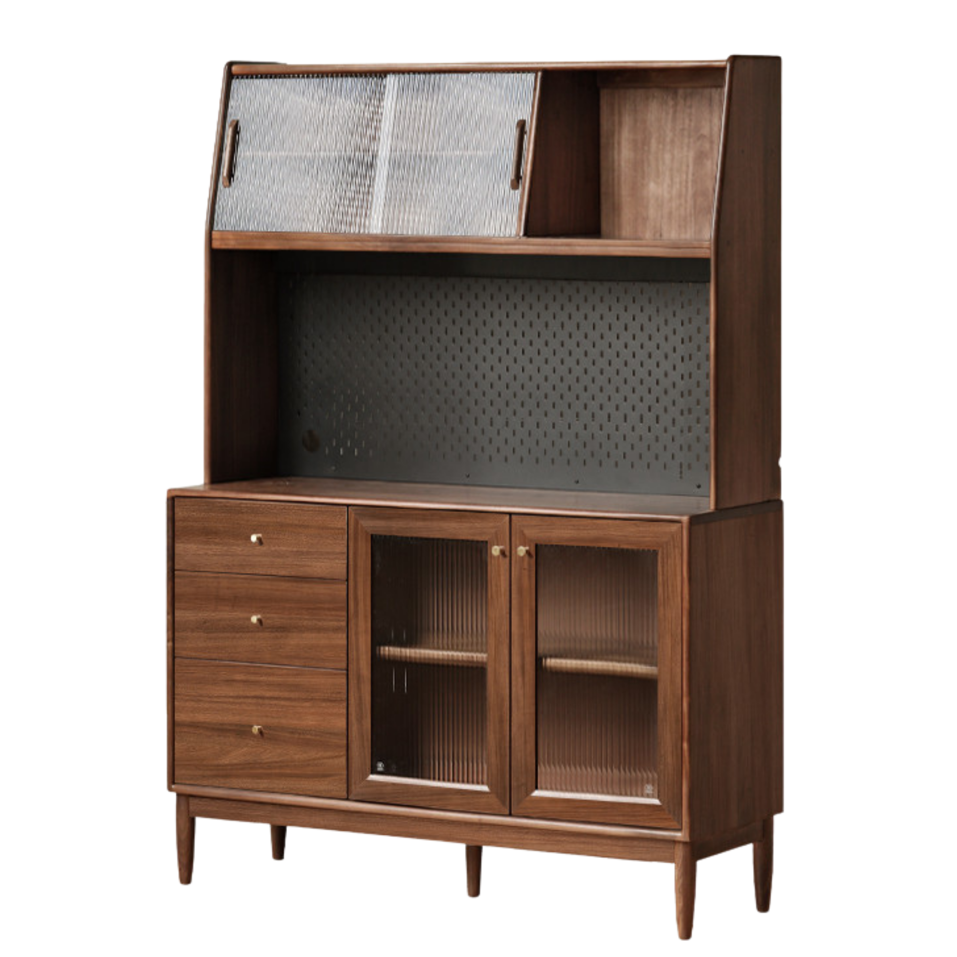 Black Walnut , South American Walnut Solid Wood Sideboard, Buffet Cabinet