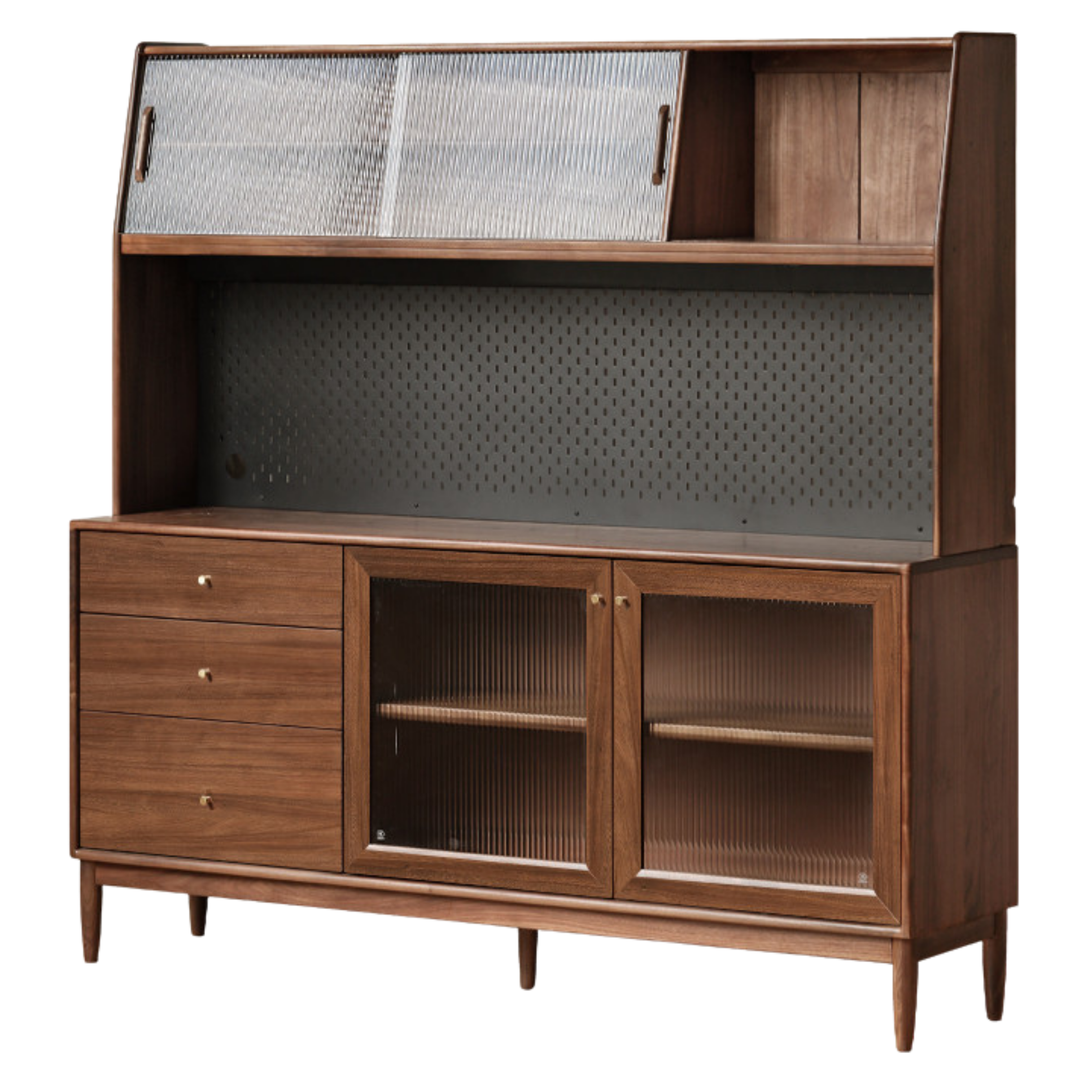 Black Walnut , South American Walnut Solid Wood Sideboard, Buffet Cabinet
