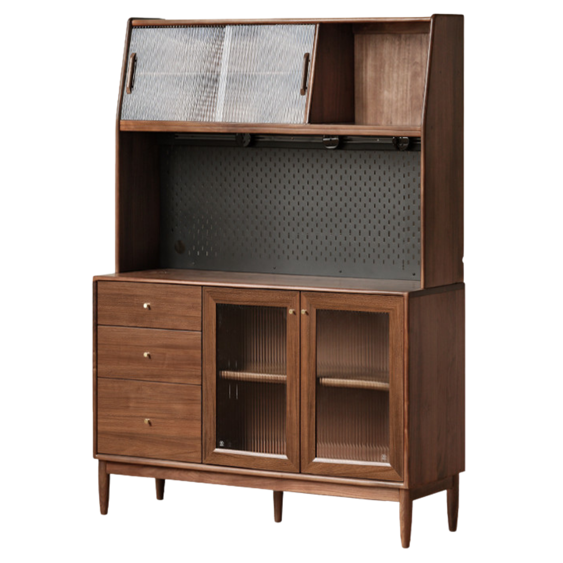Black Walnut , South American Walnut Solid Wood Sideboard, Buffet Cabinet