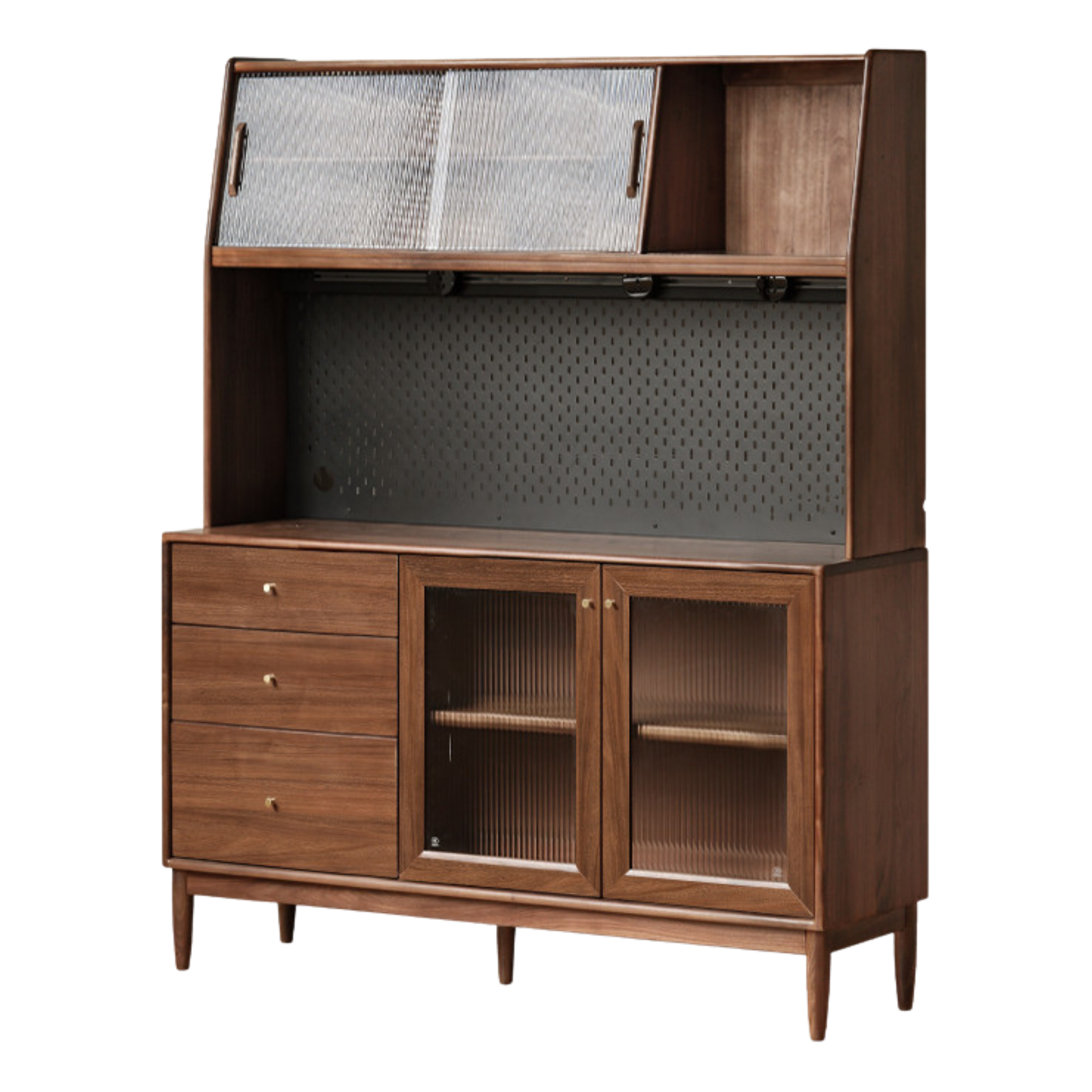 Black Walnut , South American Walnut Solid Wood Sideboard, Buffet Cabinet