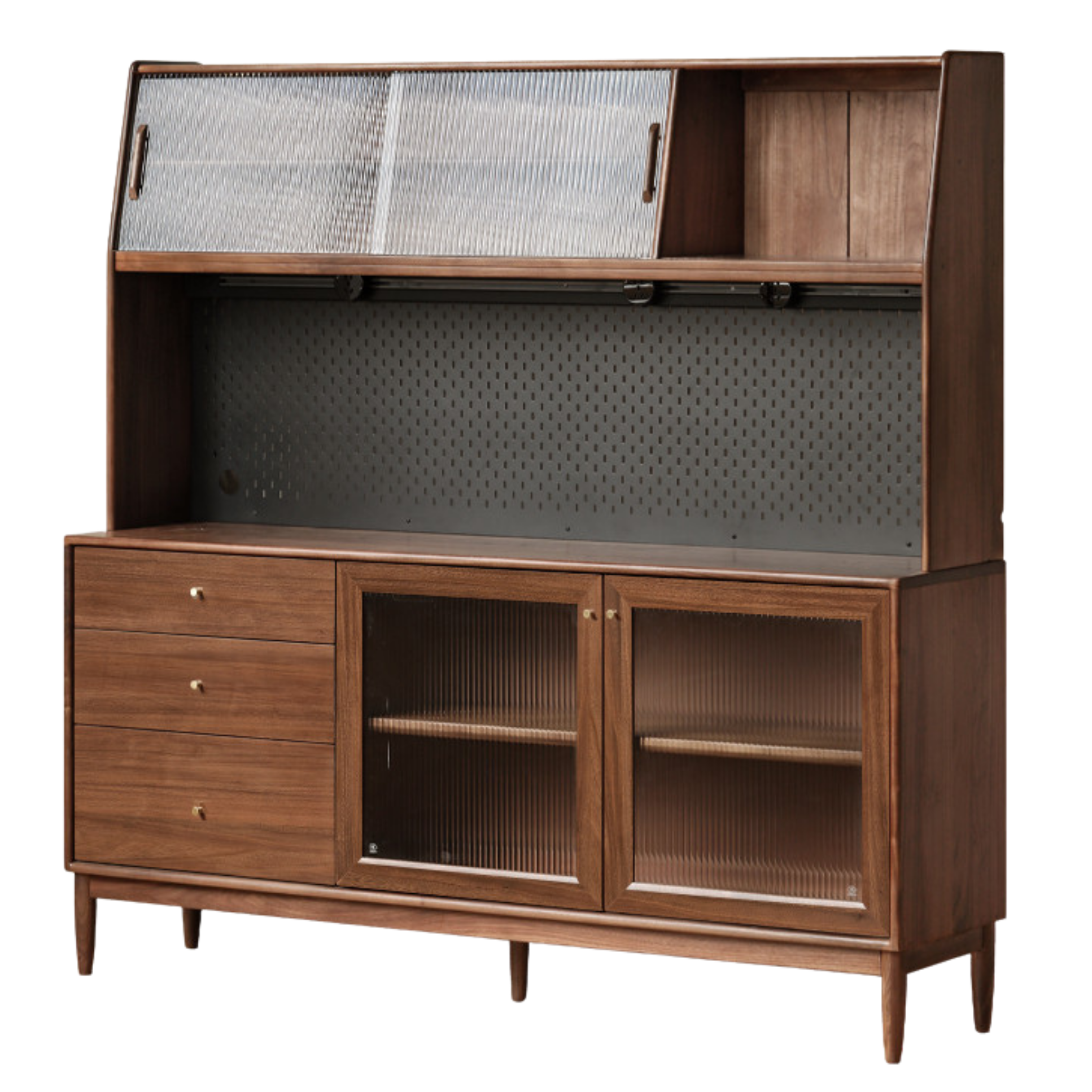 Black Walnut , South American Walnut Solid Wood Sideboard, Buffet Cabinet