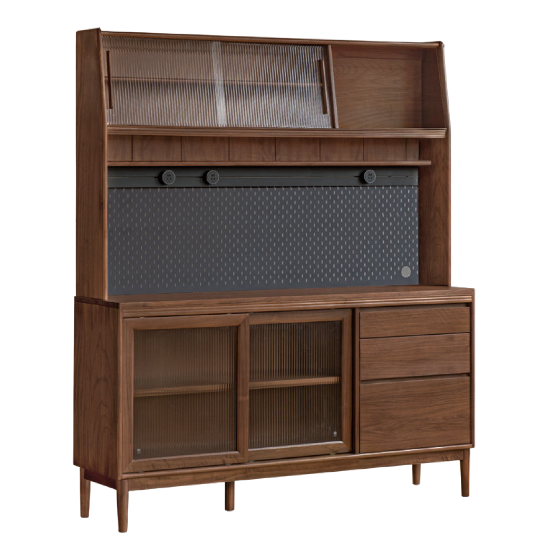 Black Walnut, Oak, Sandalwood Solid Wood Rock Board Sideboard