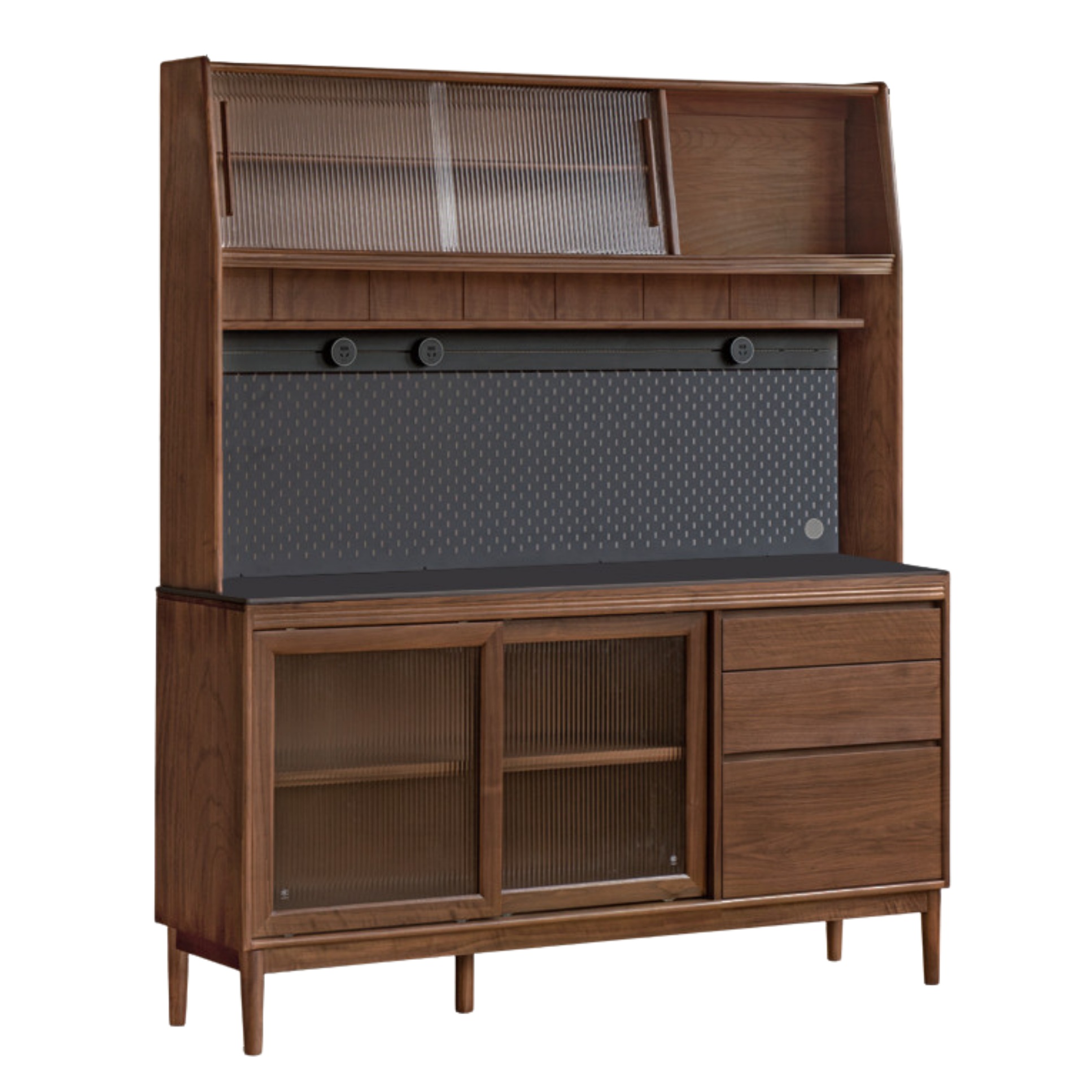 Black Walnut, Oak, Sandalwood Solid Wood Rock Board Sideboard