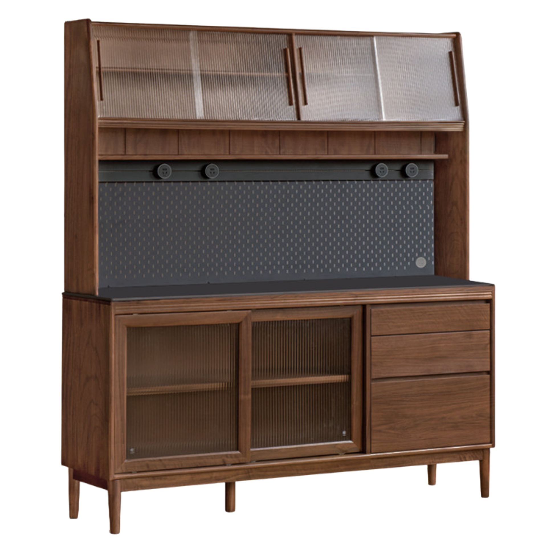 Black Walnut, Oak, Sandalwood Solid Wood Rock Board Sideboard