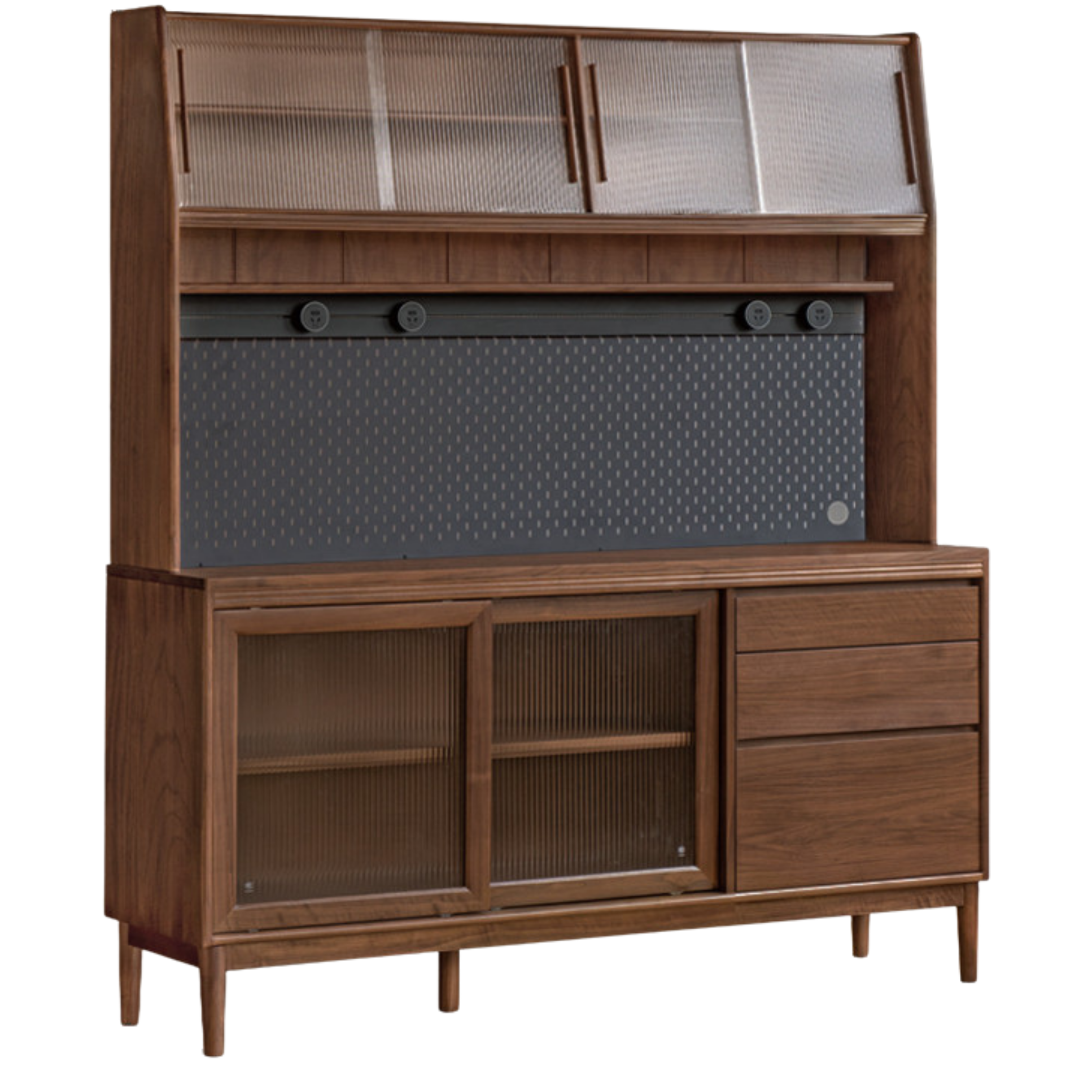 Black Walnut, Oak, Sandalwood Solid Wood Rock Board Sideboard