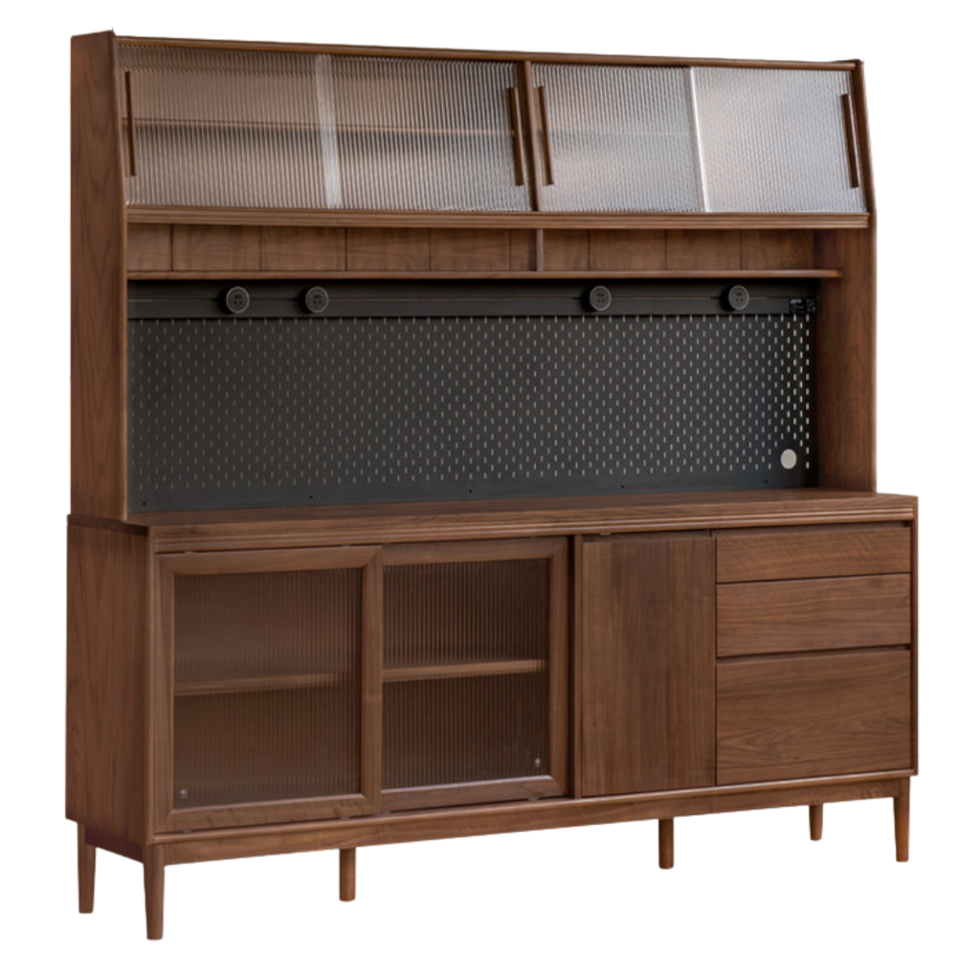 Black Walnut, Oak, Sandalwood Solid Wood Rock Board Sideboard