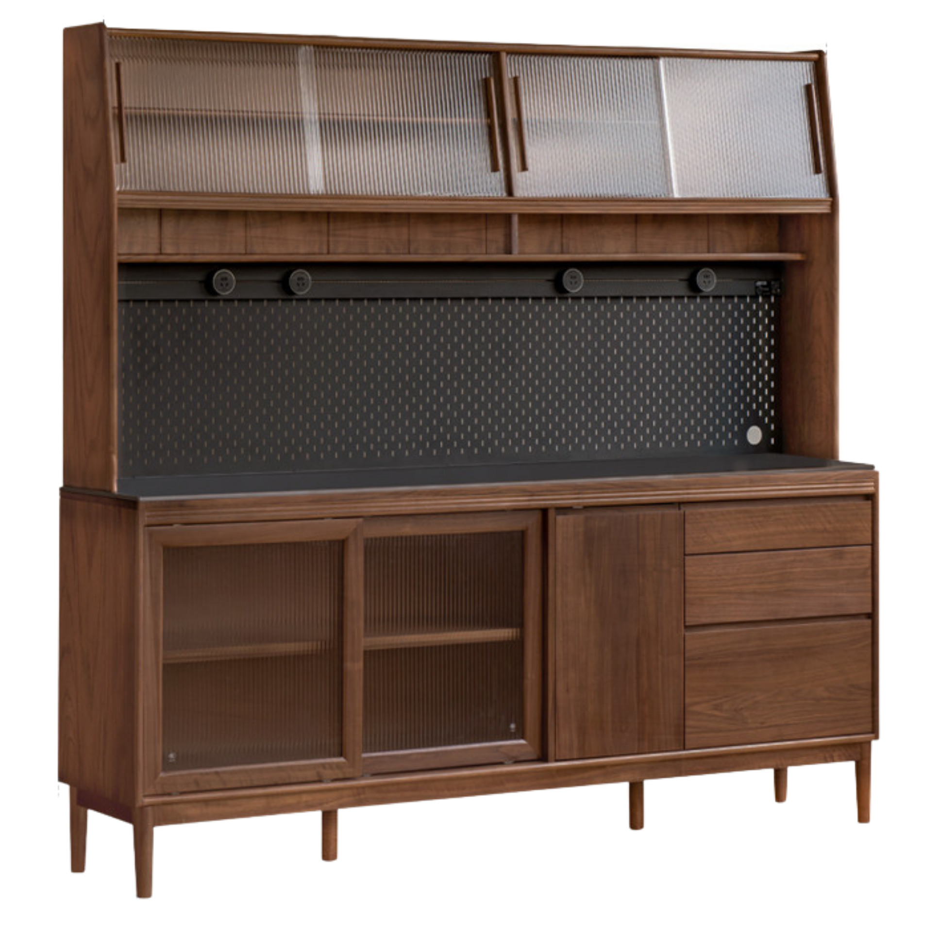 Black Walnut, Oak, Sandalwood Solid Wood Rock Board Sideboard