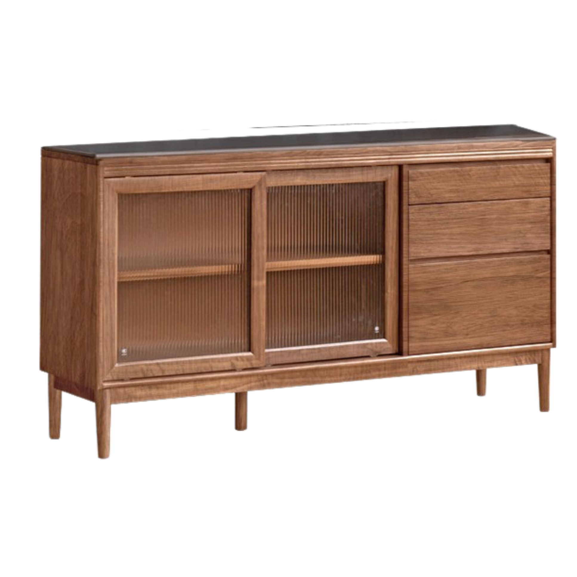 Black Walnut, Oak, Sandalwood Solid Wood Rock Board Sideboard