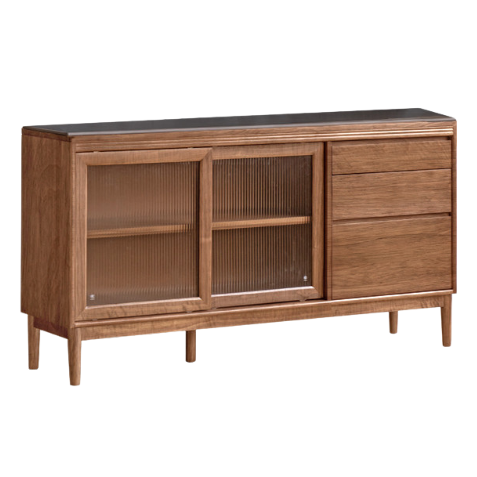 Black Walnut, Oak, Sandalwood Solid Wood Rock Board Sideboard