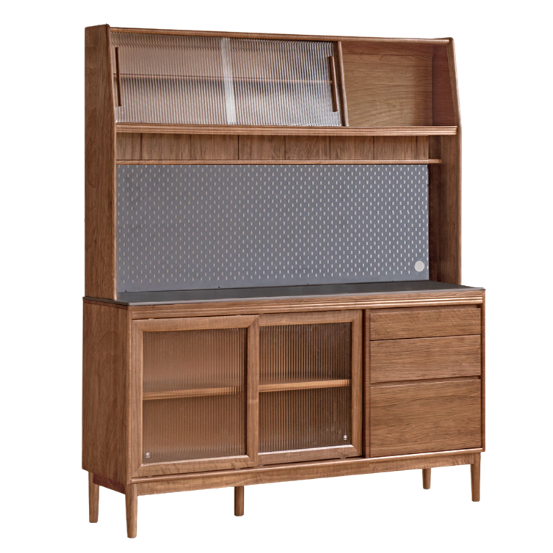 Black Walnut, Oak, Sandalwood Solid Wood Rock Board Sideboard