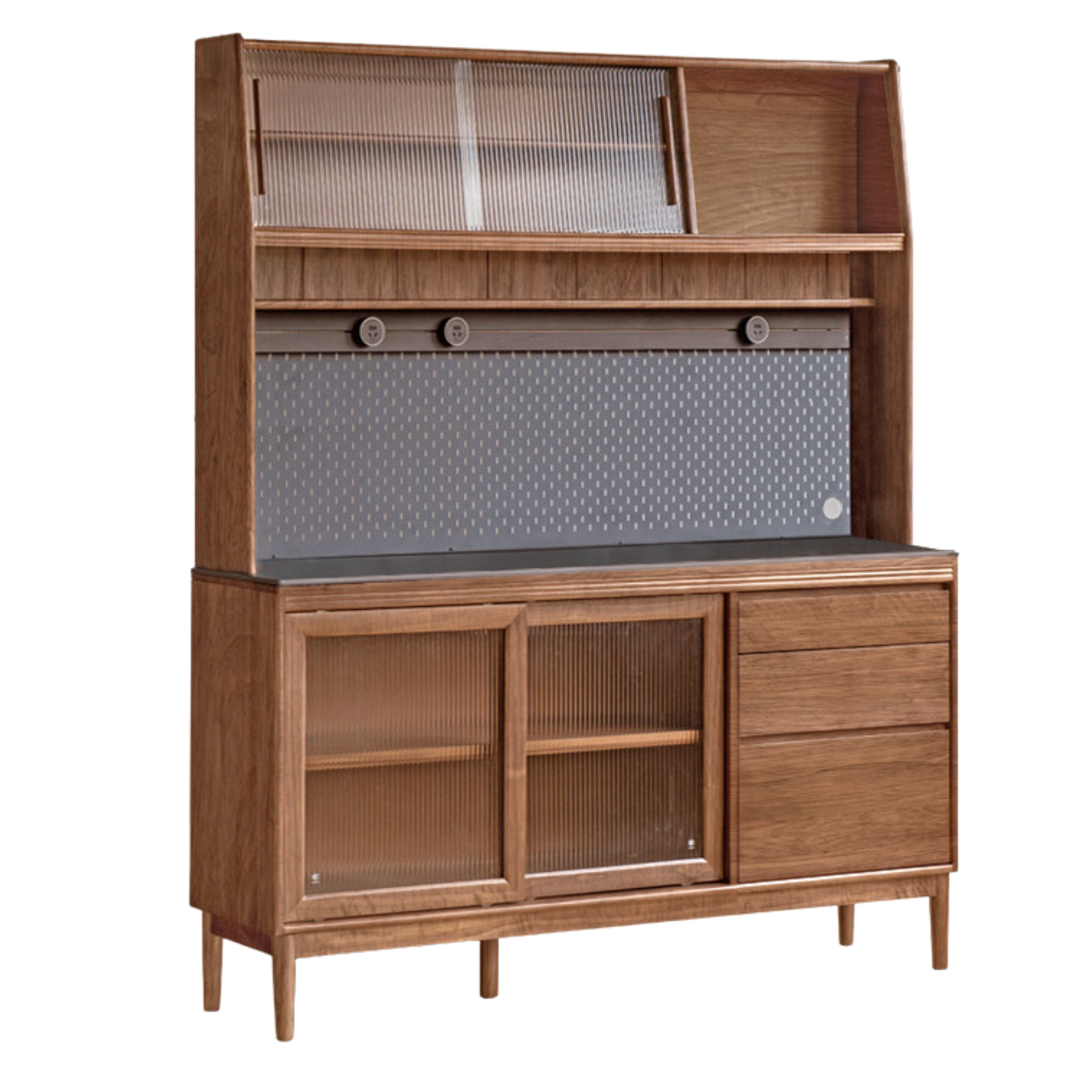 Black Walnut, Oak, Sandalwood Solid Wood Rock Board Sideboard