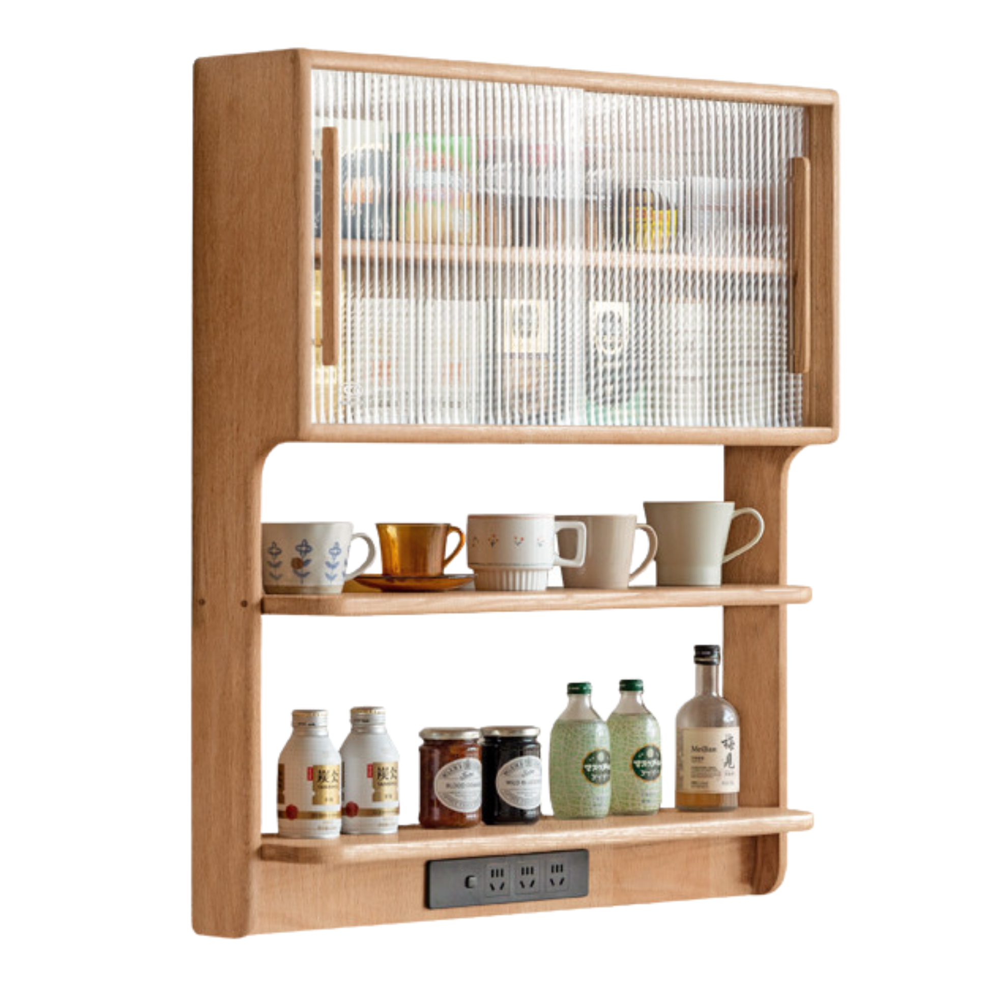 Oak, Beech, Cherry Wood Solid Wood Wall-Mounted Suspended Cabinet