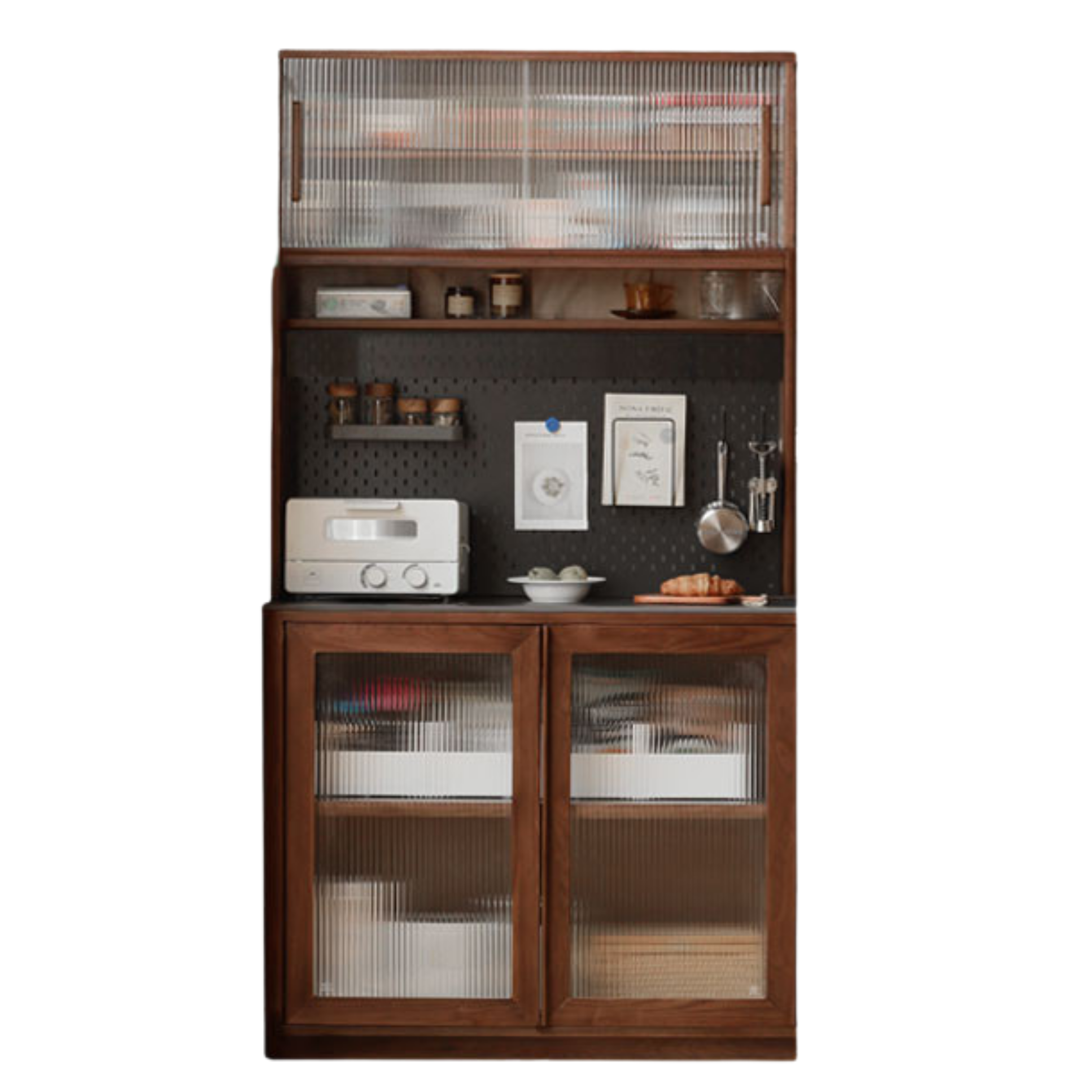 Sandalwood, Black Walnut, Ash Solid Wood Sideboard Hole Storage