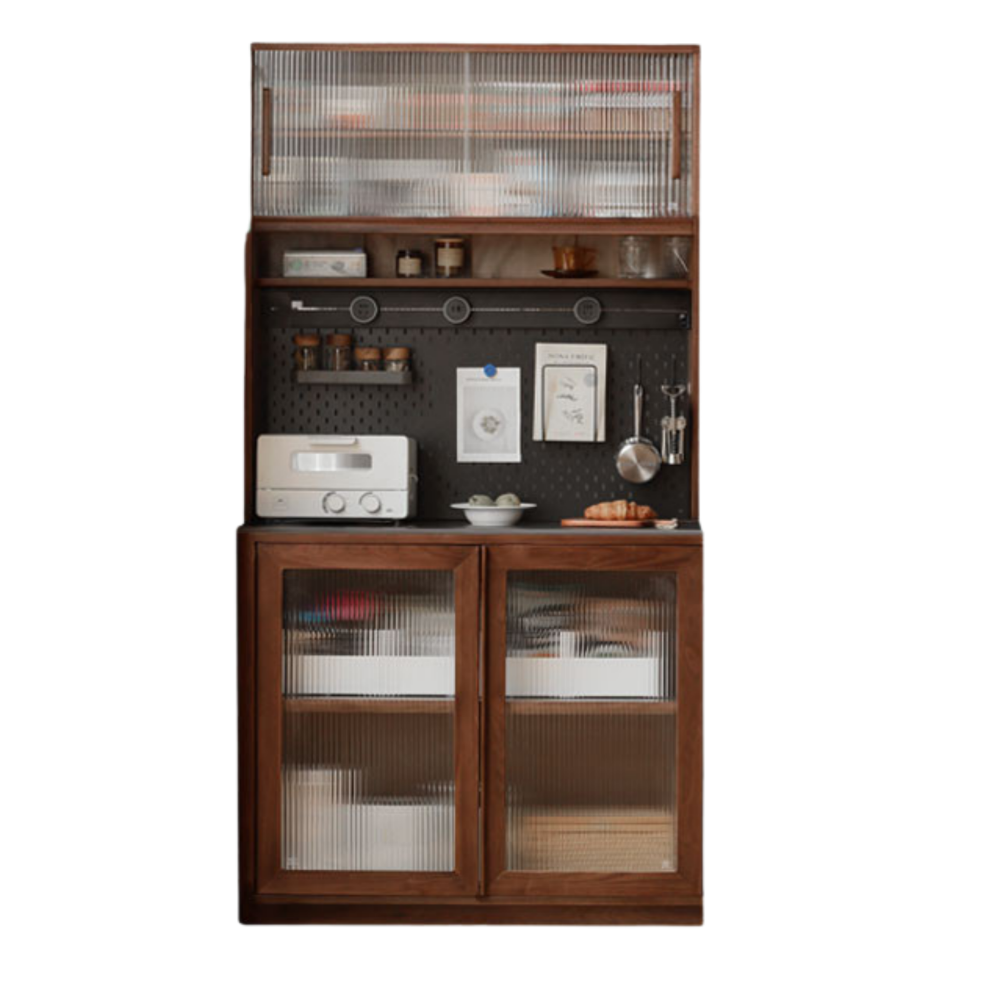 Sandalwood, Black Walnut, Ash Solid Wood Sideboard Hole Storage