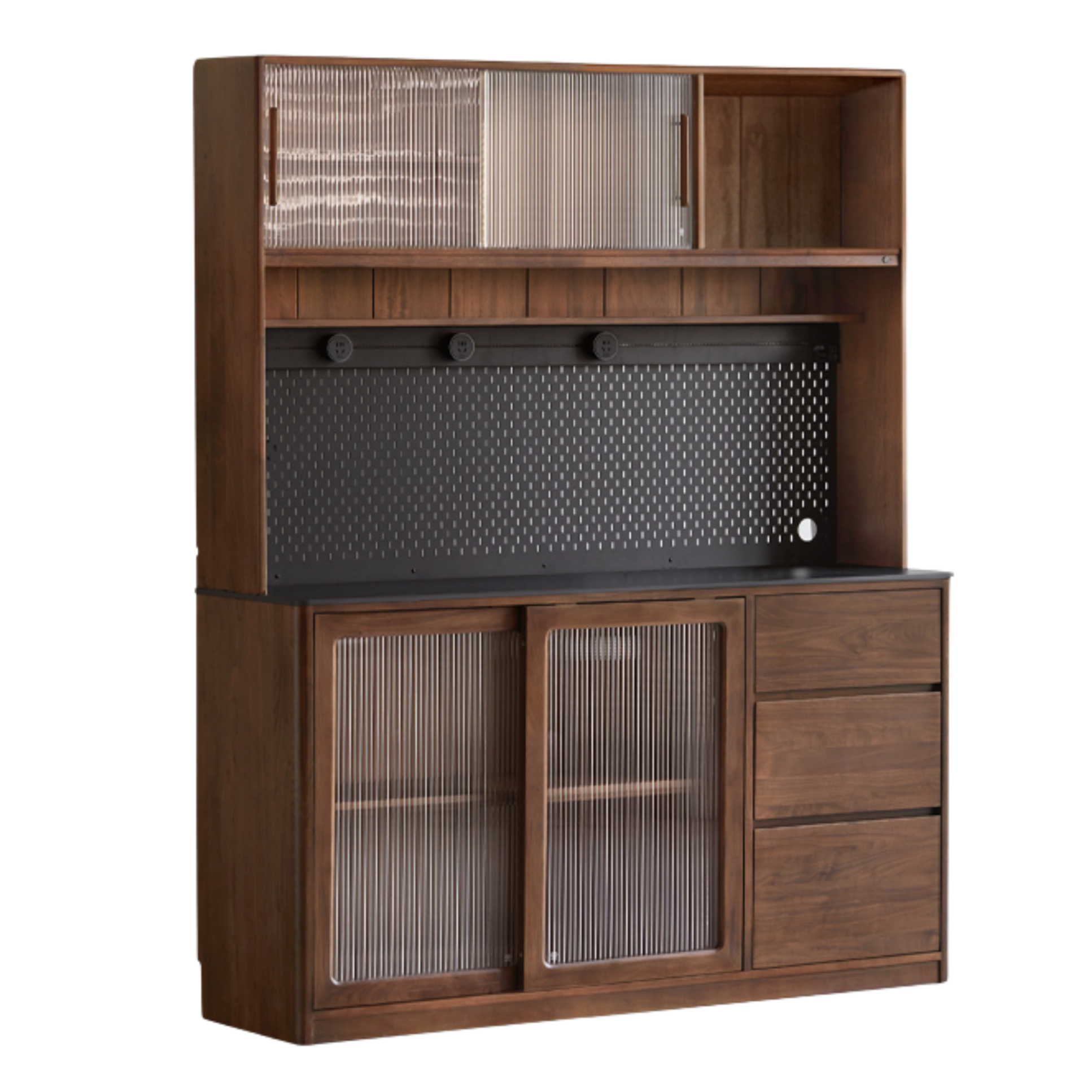 Sandalwood, Black Walnut, Ash Solid Wood Sideboard Hole Storage